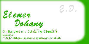 elemer dohany business card